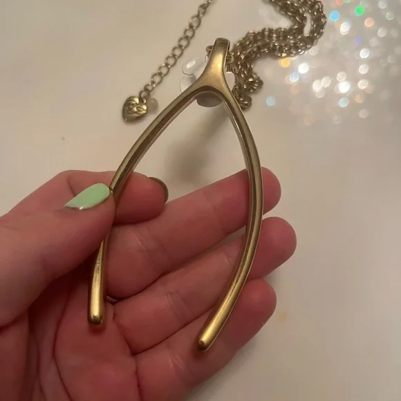 Betsey Johnson Dream Of Betsey Large  Wishbone Pendant DB10 - Picture 3 of 5